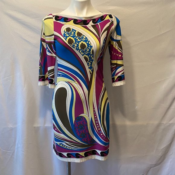 Ali Ro Dresses & Skirts - Ali Ro - groovy retro print dress - purple & blue